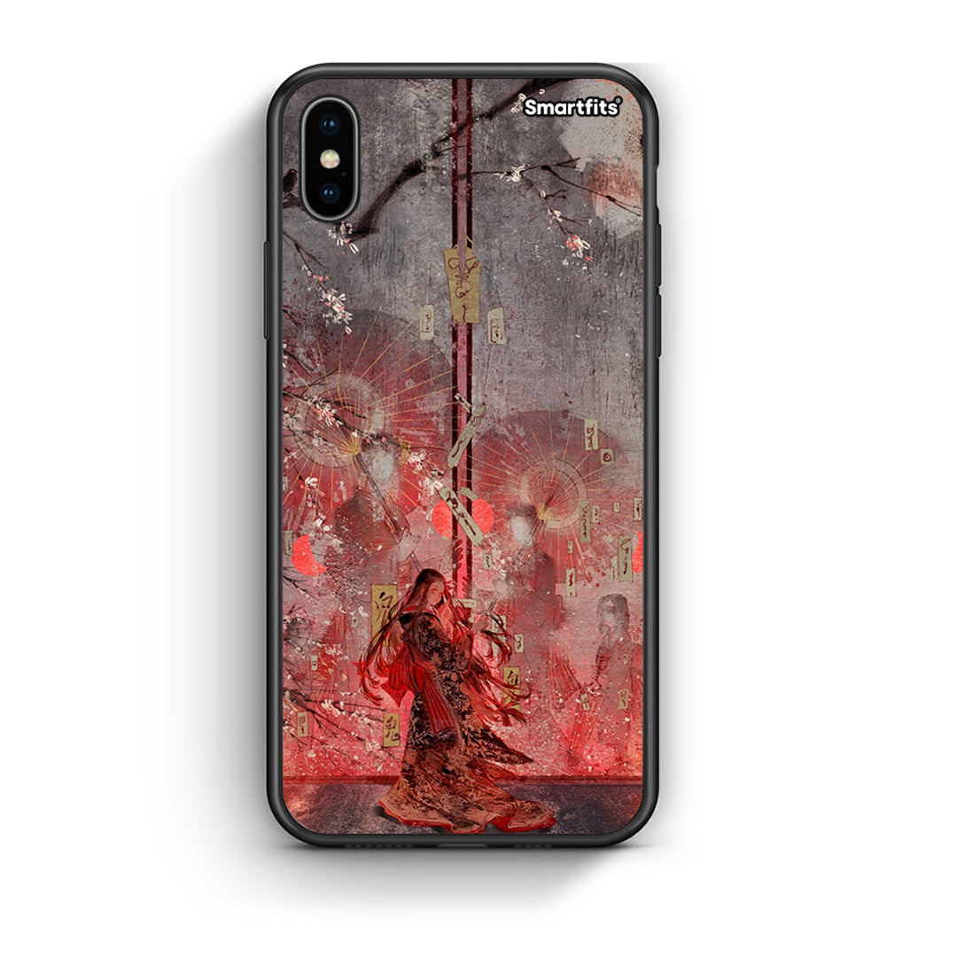 iphone xs max Nezuko Kamado θήκη από τη Smartfits με σχέδιο στο πίσω μέρος και μαύρο περίβλημα | Smartphone case with colorful back and black bezels by Smartfits