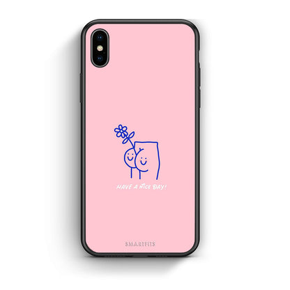 iphone xs max Nice Day θήκη από τη Smartfits με σχέδιο στο πίσω μέρος και μαύρο περίβλημα | Smartphone case with colorful back and black bezels by Smartfits