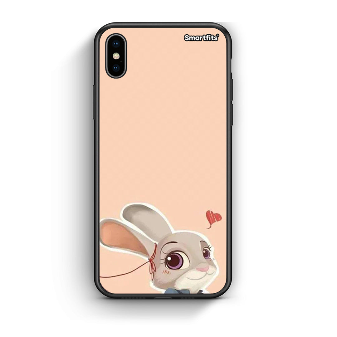iPhone X/Xs Nick Wilde And Judy Hopps Love 2 θήκη από τη Smartfits με σχέδιο στο πίσω μέρος και μαύρο περίβλημα | Smartphone case with colorful back and black bezels by Smartfits