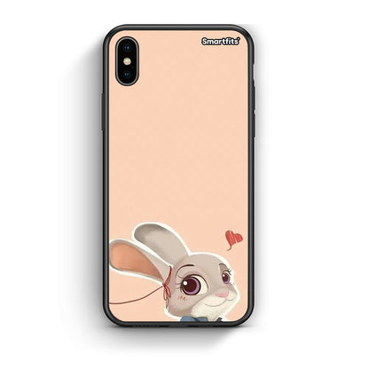iPhone X/Xs Nick Wilde And Judy Hopps Love 2 θήκη από τη Smartfits με σχέδιο στο πίσω μέρος και μαύρο περίβλημα | Smartphone case with colorful back and black bezels by Smartfits