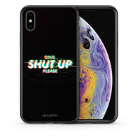 Thumbnail for Θήκη iPhone X/Xs OMG ShutUp από τη Smartfits με σχέδιο στο πίσω μέρος και μαύρο περίβλημα | iPhone X/Xs OMG ShutUp case with colorful back and black bezels