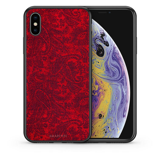 Θήκη iPhone Xs Max Paisley Cashmere από τη Smartfits με σχέδιο στο πίσω μέρος και μαύρο περίβλημα | iPhone Xs Max Paisley Cashmere case with colorful back and black bezels