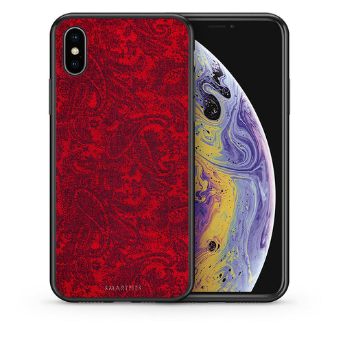 Θήκη iPhone X/Xs Paisley Cashmere από τη Smartfits με σχέδιο στο πίσω μέρος και μαύρο περίβλημα | iPhone X/Xs Paisley Cashmere case with colorful back and black bezels