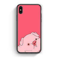 Thumbnail for iPhone X / Xs Pig Love 1 Θήκη Αγίου Βαλεντίνου από τη Smartfits με σχέδιο στο πίσω μέρος και μαύρο περίβλημα | Smartphone case with colorful back and black bezels by Smartfits