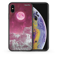 Thumbnail for Θήκη iPhone Xs Max Pink Moon από τη Smartfits με σχέδιο στο πίσω μέρος και μαύρο περίβλημα | iPhone Xs Max Pink Moon case with colorful back and black bezels