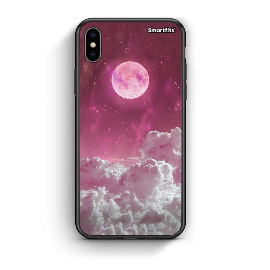iphone xs max Pink Moon Θήκη από τη Smartfits με σχέδιο στο πίσω μέρος και μαύρο περίβλημα | Smartphone case with colorful back and black bezels by Smartfits
