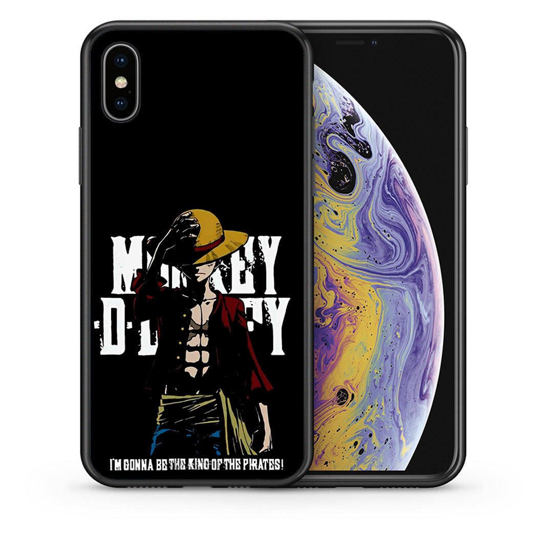 Θήκη iPhone X/Xs Pirate King από τη Smartfits με σχέδιο στο πίσω μέρος και μαύρο περίβλημα | iPhone X/Xs Pirate King case with colorful back and black bezels