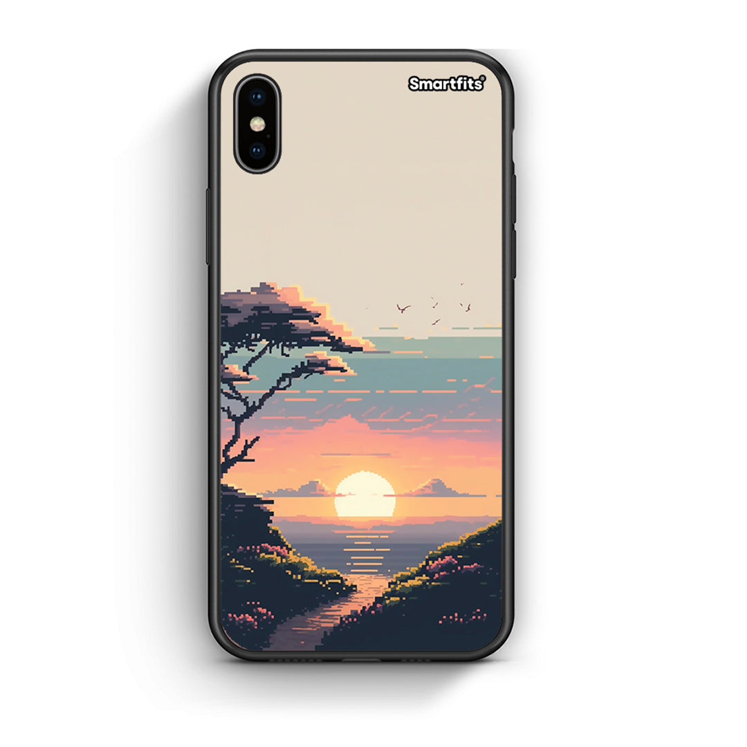iphone xs max Pixel Sunset Θήκη από τη Smartfits με σχέδιο στο πίσω μέρος και μαύρο περίβλημα | Smartphone case with colorful back and black bezels by Smartfits
