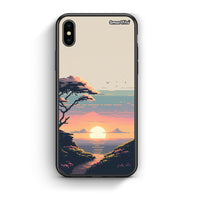 Thumbnail for iphone xs max Pixel Sunset Θήκη από τη Smartfits με σχέδιο στο πίσω μέρος και μαύρο περίβλημα | Smartphone case with colorful back and black bezels by Smartfits