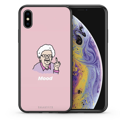 Θήκη iPhone X/Xs Mood PopArt από τη Smartfits με σχέδιο στο πίσω μέρος και μαύρο περίβλημα | iPhone X/Xs Mood PopArt case with colorful back and black bezels