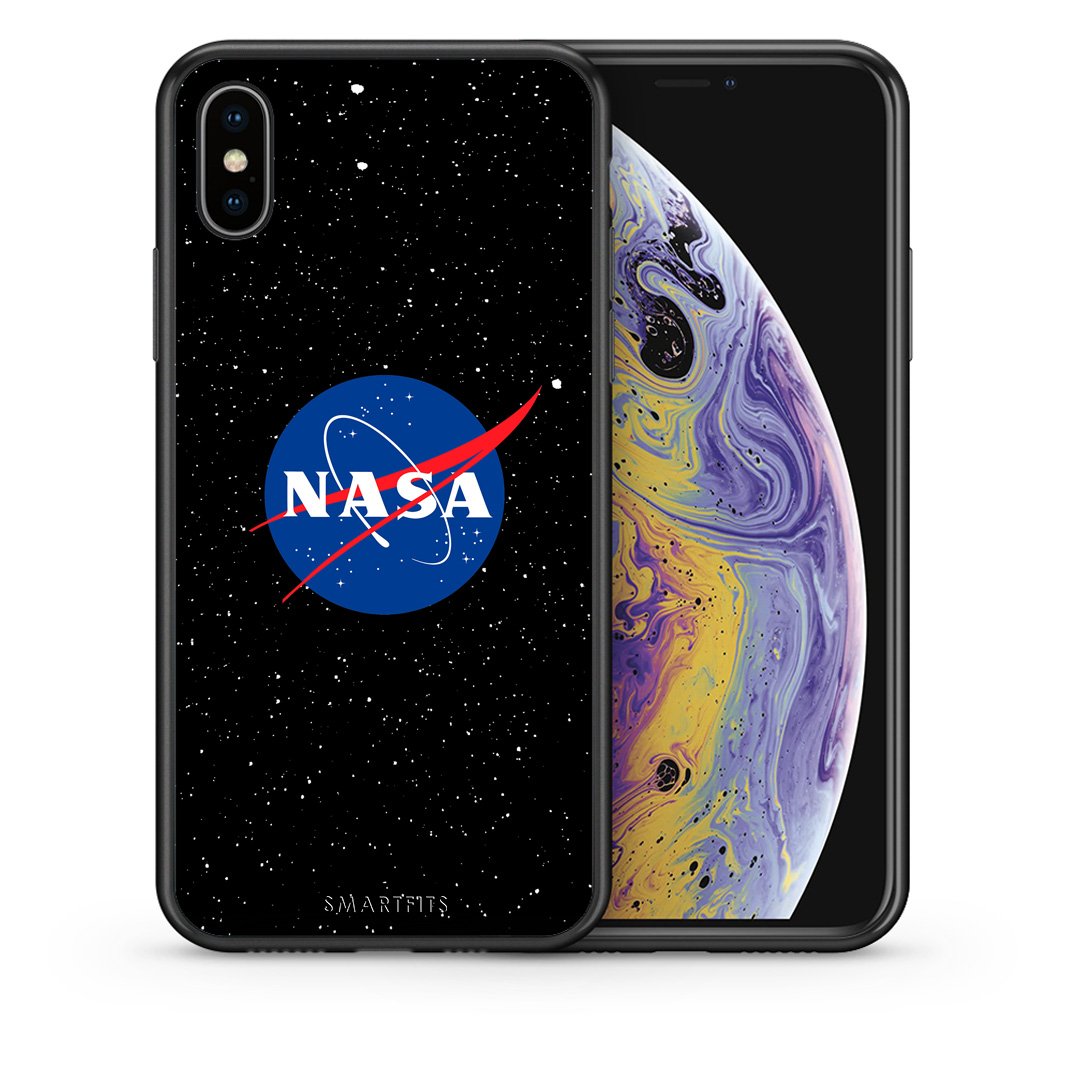 Θήκη iPhone X/Xs NASA PopArt από τη Smartfits με σχέδιο στο πίσω μέρος και μαύρο περίβλημα | iPhone X/Xs NASA PopArt case with colorful back and black bezels