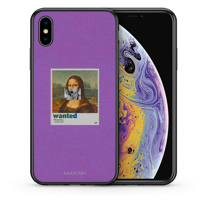 Θήκη iPhone Xs Max Monalisa Popart από τη Smartfits με σχέδιο στο πίσω μέρος και μαύρο περίβλημα | iPhone Xs Max Monalisa Popart case with colorful back and black bezels