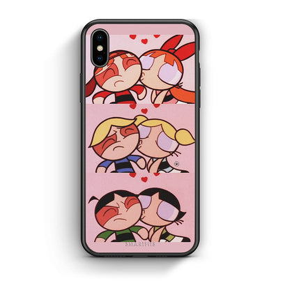 iphone xs max Puff Love Θήκη Αγίου Βαλεντίνου από τη Smartfits με σχέδιο στο πίσω μέρος και μαύρο περίβλημα | Smartphone case with colorful back and black bezels by Smartfits