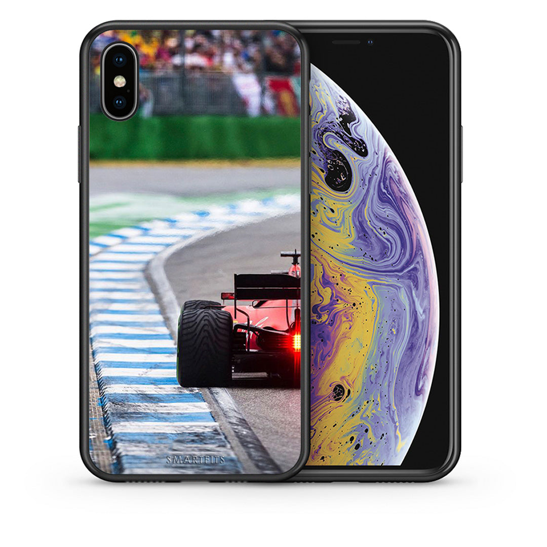 Θήκη iPhone Xs Max Racing Vibes από τη Smartfits με σχέδιο στο πίσω μέρος και μαύρο περίβλημα | iPhone Xs Max Racing Vibes case with colorful back and black bezels