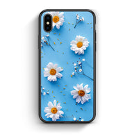 Thumbnail for iPhone X/Xs Real Daisies θήκη από τη Smartfits με σχέδιο στο πίσω μέρος και μαύρο περίβλημα | Smartphone case with colorful back and black bezels by Smartfits