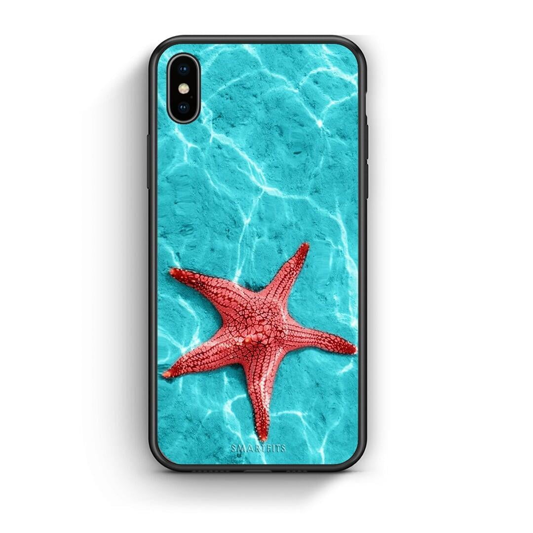 iphone xs max Red Starfish Θήκη από τη Smartfits με σχέδιο στο πίσω μέρος και μαύρο περίβλημα | Smartphone case with colorful back and black bezels by Smartfits