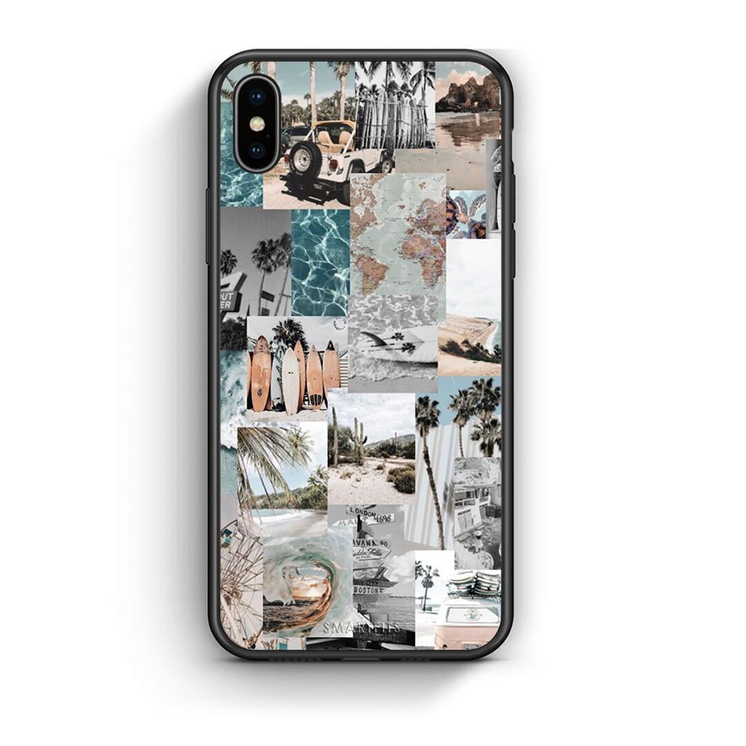 iPhone X / Xs Retro Beach Life Θήκη από τη Smartfits με σχέδιο στο πίσω μέρος και μαύρο περίβλημα | Smartphone case with colorful back and black bezels by Smartfits