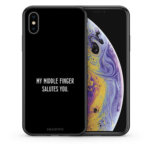 Θήκη iPhone Xs Max Salute από τη Smartfits με σχέδιο στο πίσω μέρος και μαύρο περίβλημα | iPhone Xs Max Salute case with colorful back and black bezels