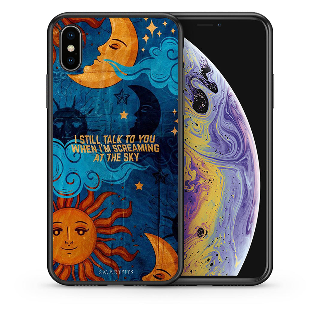 Θήκη iPhone X/Xs Screaming Sky από τη Smartfits με σχέδιο στο πίσω μέρος και μαύρο περίβλημα | iPhone X/Xs Screaming Sky case with colorful back and black bezels