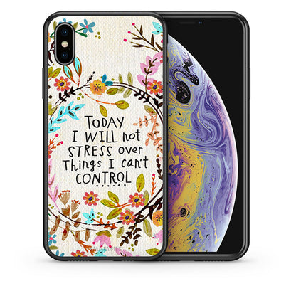 Θήκη iPhone X/Xs Stress Over από τη Smartfits με σχέδιο στο πίσω μέρος και μαύρο περίβλημα | iPhone X/Xs Stress Over case with colorful back and black bezels