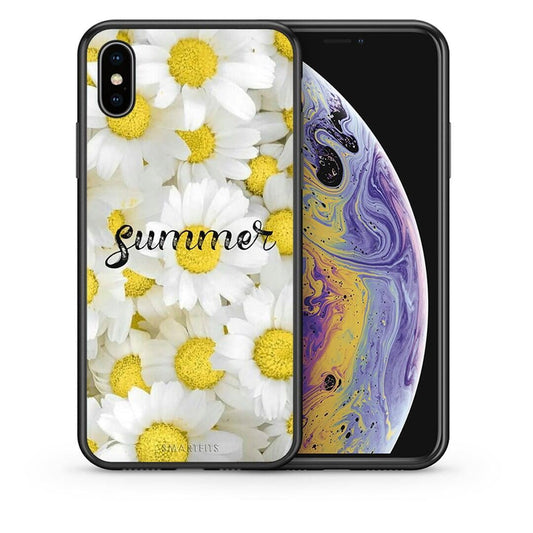 Θήκη iPhone X / Xs Summer Daisies από τη Smartfits με σχέδιο στο πίσω μέρος και μαύρο περίβλημα | iPhone X / Xs Summer Daisies case with colorful back and black bezels