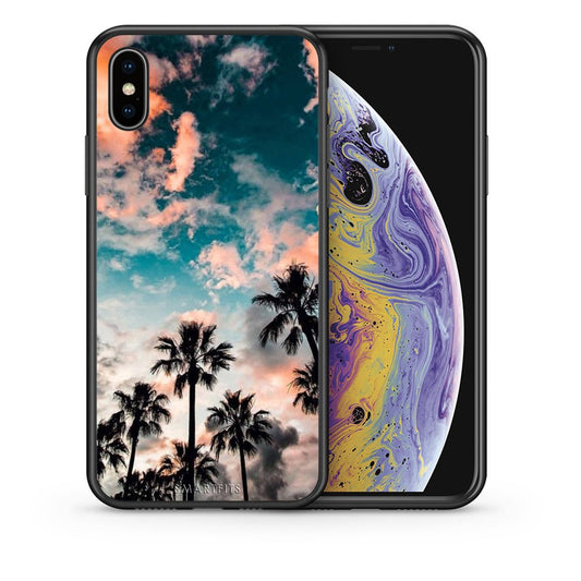 Θήκη iPhone Xs Max Sky Summer από τη Smartfits με σχέδιο στο πίσω μέρος και μαύρο περίβλημα | iPhone Xs Max Sky Summer case with colorful back and black bezels