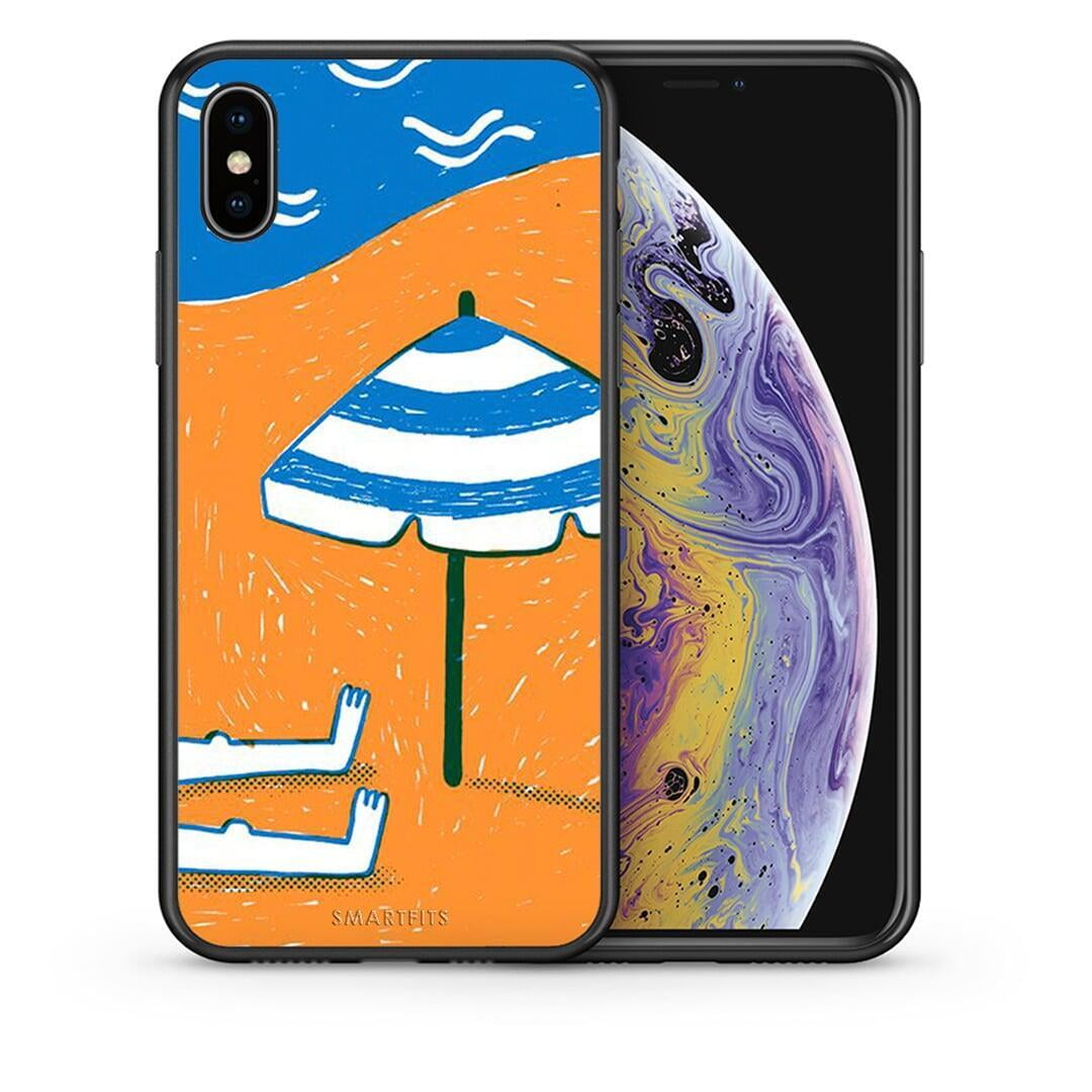 Θήκη iPhone X / Xs Summering από τη Smartfits με σχέδιο στο πίσω μέρος και μαύρο περίβλημα | iPhone X / Xs Summering case with colorful back and black bezels