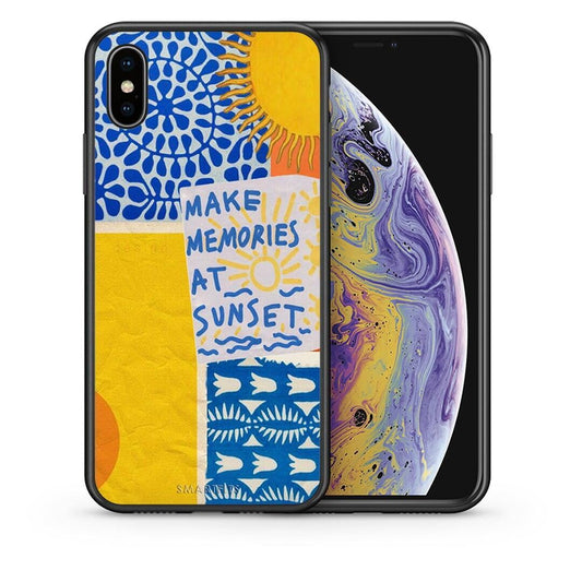 Θήκη iPhone X / Xs Sunset Memories από τη Smartfits με σχέδιο στο πίσω μέρος και μαύρο περίβλημα | iPhone X / Xs Sunset Memories case with colorful back and black bezels