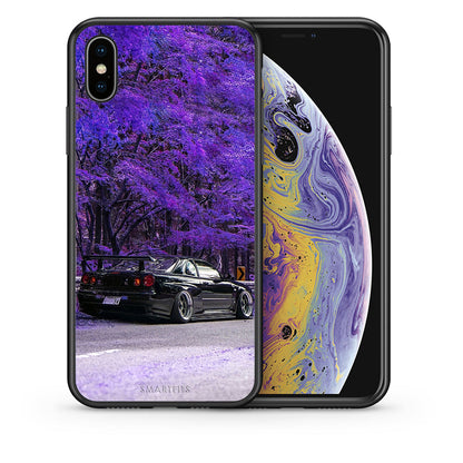 Θήκη Αγίου Βαλεντίνου iPhone Xs Max Super Car από τη Smartfits με σχέδιο στο πίσω μέρος και μαύρο περίβλημα | iPhone Xs Max Super Car case with colorful back and black bezels