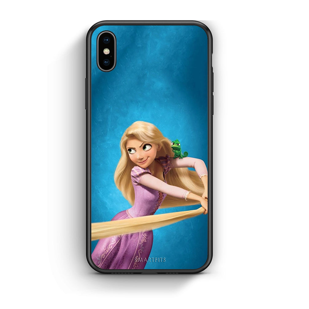 iPhone X / Xs Tangled 2 Θήκη Αγίου Βαλεντίνου από τη Smartfits με σχέδιο στο πίσω μέρος και μαύρο περίβλημα | Smartphone case with colorful back and black bezels by Smartfits