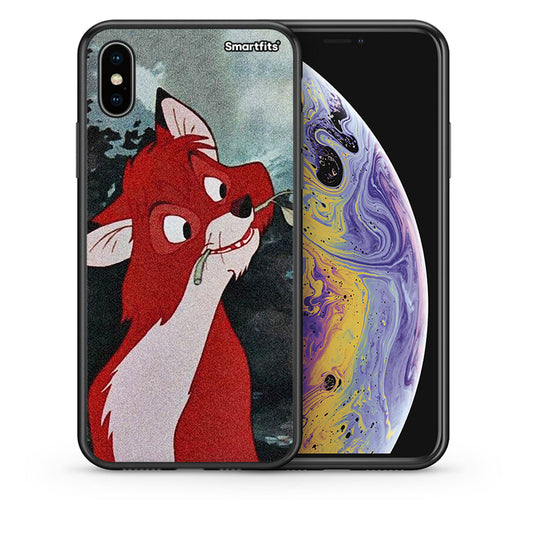 Θήκη iPhone Xs Max Tod And Vixey Love 1 από τη Smartfits με σχέδιο στο πίσω μέρος και μαύρο περίβλημα | iPhone Xs Max Tod And Vixey Love 1 case with colorful back and black bezels