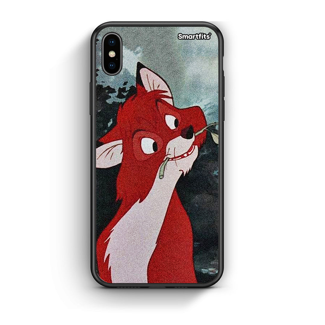 iPhone X/Xs Tod And Vixey Love 1 θήκη από τη Smartfits με σχέδιο στο πίσω μέρος και μαύρο περίβλημα | Smartphone case with colorful back and black bezels by Smartfits