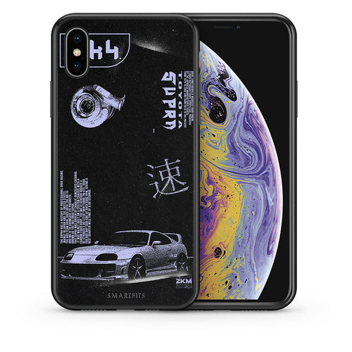 Θήκη Αγίου Βαλεντίνου iPhone Xs Max Tokyo Drift από τη Smartfits με σχέδιο στο πίσω μέρος και μαύρο περίβλημα | iPhone Xs Max Tokyo Drift case with colorful back and black bezels