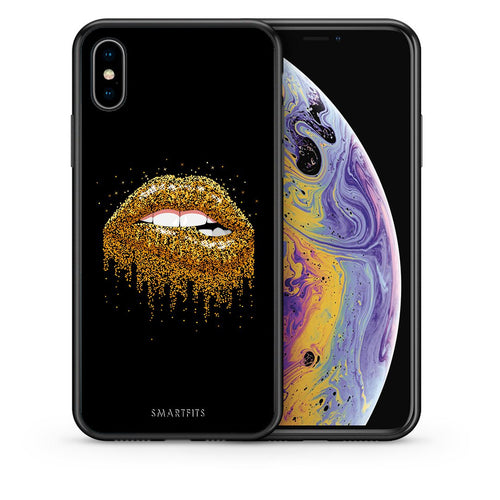 Θήκη iPhone Xs Max Golden Valentine από τη Smartfits με σχέδιο στο πίσω μέρος και μαύρο περίβλημα | iPhone Xs Max Golden Valentine case with colorful back and black bezels