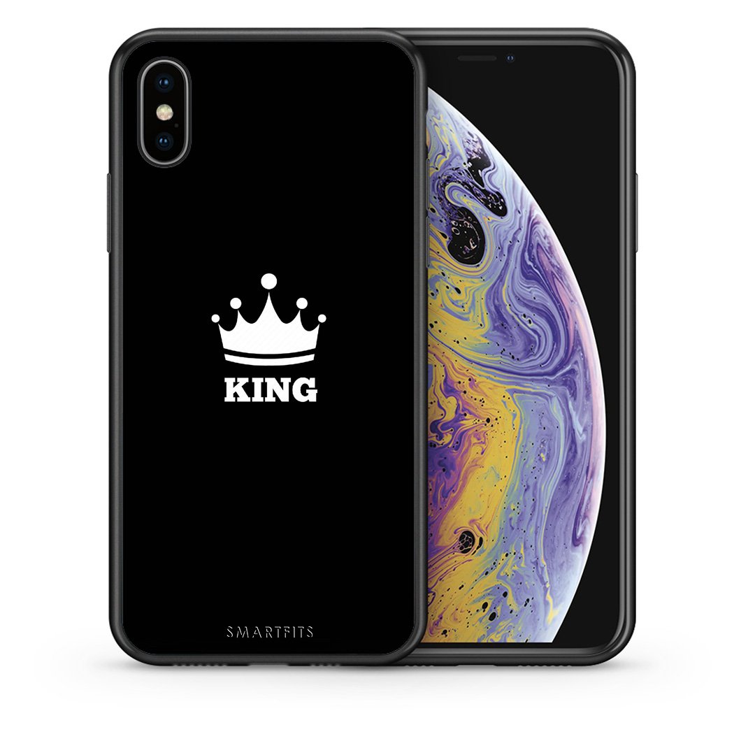 Θήκη iPhone X/Xs King Valentine από τη Smartfits με σχέδιο στο πίσω μέρος και μαύρο περίβλημα | iPhone X/Xs King Valentine case with colorful back and black bezels