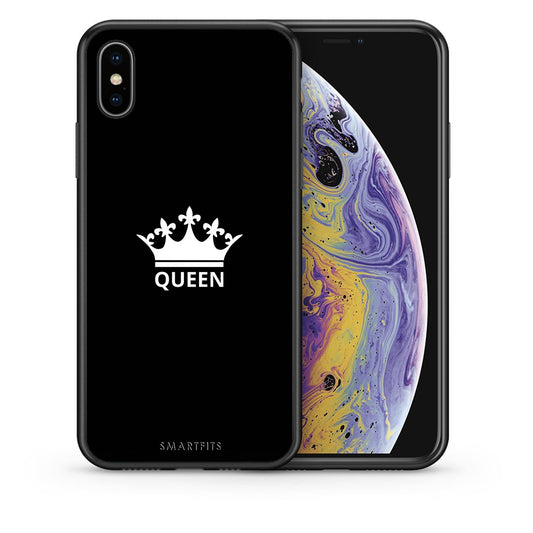 Θήκη iPhone X/Xs Queen Valentine από τη Smartfits με σχέδιο στο πίσω μέρος και μαύρο περίβλημα | iPhone X/Xs Queen Valentine case with colorful back and black bezels