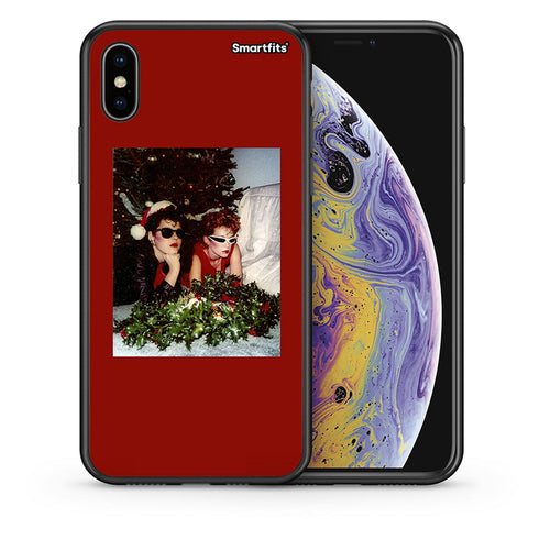 Θήκη iPhone Xs Max Waiting For Xmas από τη Smartfits με σχέδιο στο πίσω μέρος και μαύρο περίβλημα | iPhone Xs Max Waiting For Xmas case with colorful back and black bezels