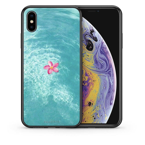 Θήκη iPhone Xs Max Water Flower από τη Smartfits με σχέδιο στο πίσω μέρος και μαύρο περίβλημα | iPhone Xs Max Water Flower case with colorful back and black bezels