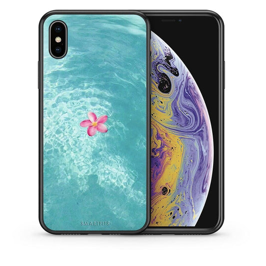 Θήκη iPhone Xs Max Water Flower από τη Smartfits με σχέδιο στο πίσω μέρος και μαύρο περίβλημα | iPhone Xs Max Water Flower case with colorful back and black bezels