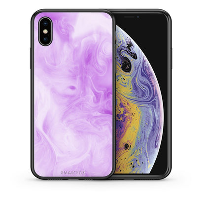 Θήκη iPhone Xs Max Lavender Watercolor από τη Smartfits με σχέδιο στο πίσω μέρος και μαύρο περίβλημα | iPhone Xs Max Lavender Watercolor case with colorful back and black bezels
