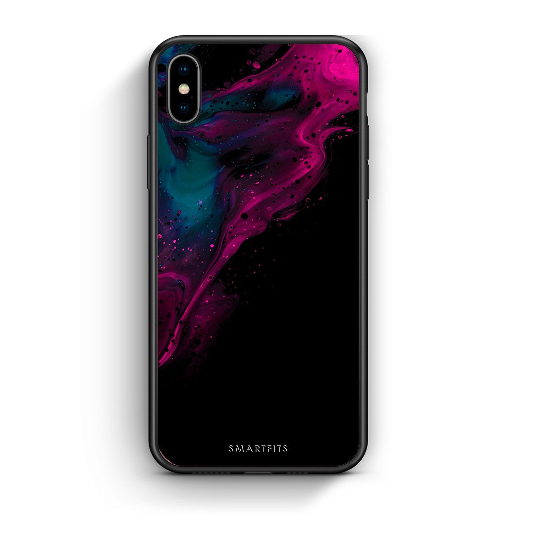4 - iPhone X/Xs Pink Black Watercolor case, cover, bumper