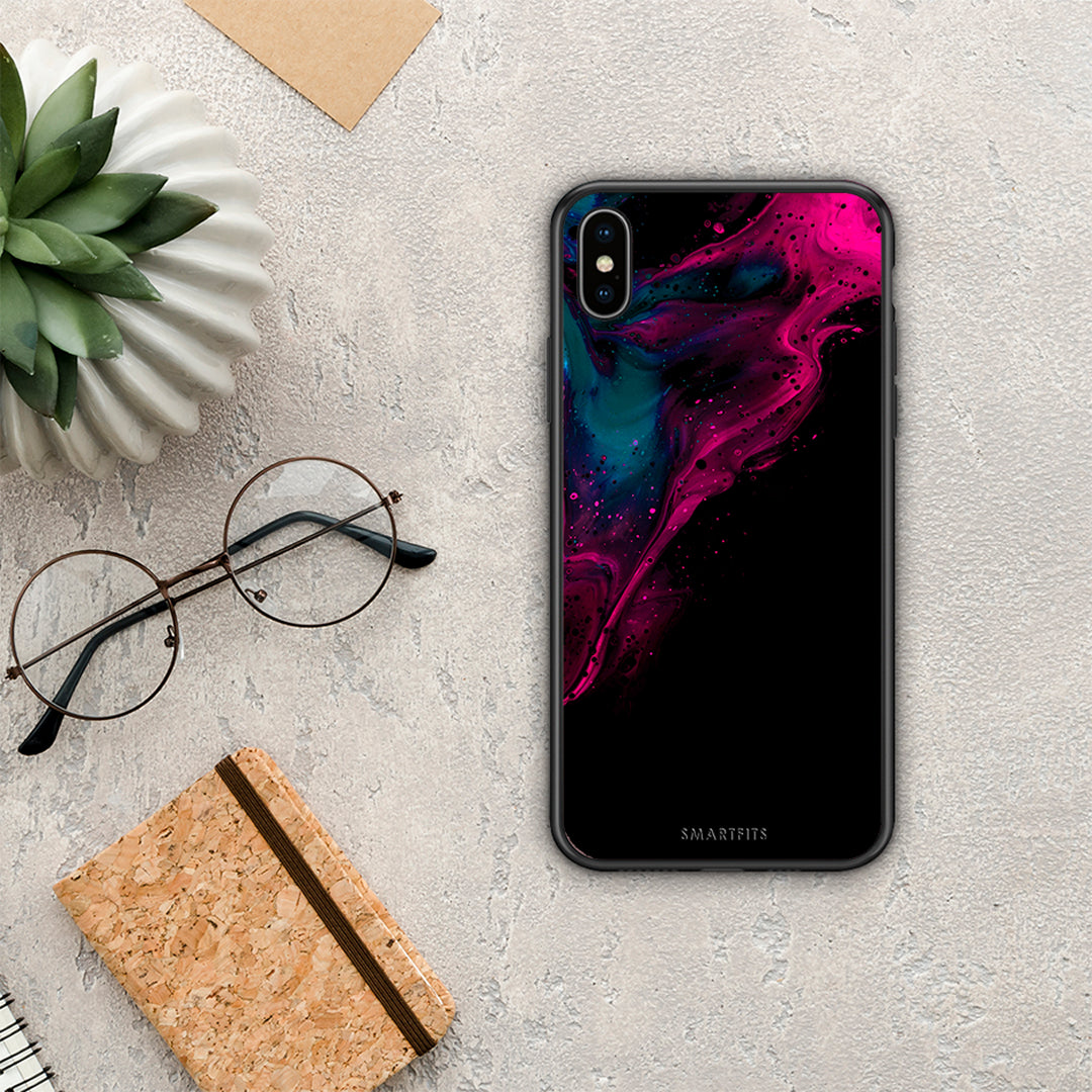 Watercolor Pink Black - iPhone X / Xs θήκη