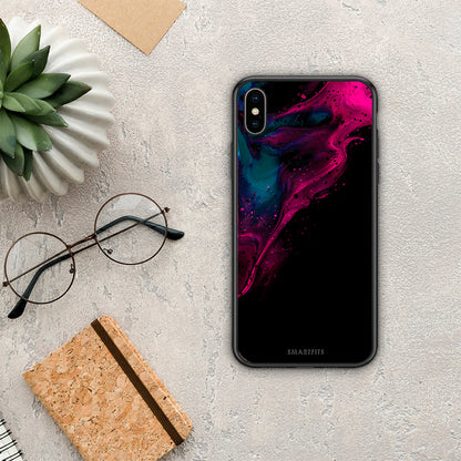 Watercolor Pink Black - iPhone X / Xs θήκη