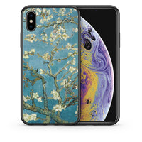 Thumbnail for Θήκη iPhone X/Xs White Blossoms από τη Smartfits με σχέδιο στο πίσω μέρος και μαύρο περίβλημα | iPhone X/Xs White Blossoms case with colorful back and black bezels