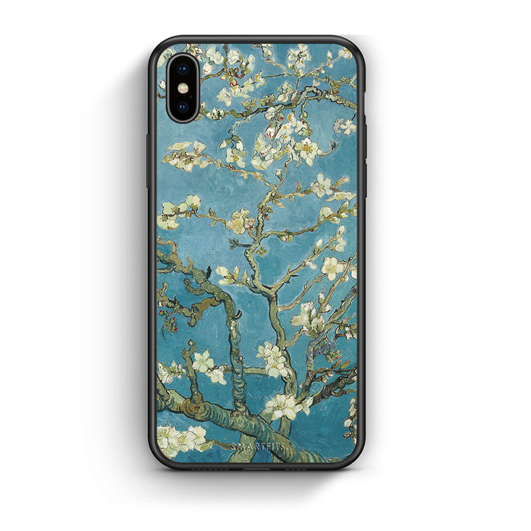 iPhone X/Xs White Blossoms θήκη από τη Smartfits με σχέδιο στο πίσω μέρος και μαύρο περίβλημα | Smartphone case with colorful back and black bezels by Smartfits