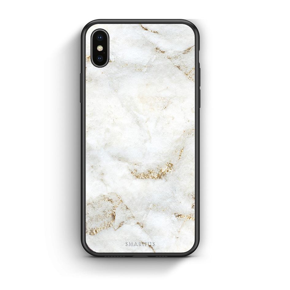 iphone xs max White Gold Marble θήκη από τη Smartfits με σχέδιο στο πίσω μέρος και μαύρο περίβλημα | Smartphone case with colorful back and black bezels by Smartfits