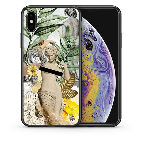 Θήκη iPhone Xs Max Woman Statue από τη Smartfits με σχέδιο στο πίσω μέρος και μαύρο περίβλημα | iPhone Xs Max Woman Statue case with colorful back and black bezels