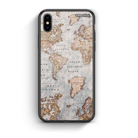 Thumbnail for iPhone X / Xs World Map Θήκη από τη Smartfits με σχέδιο στο πίσω μέρος και μαύρο περίβλημα | Smartphone case with colorful back and black bezels by Smartfits