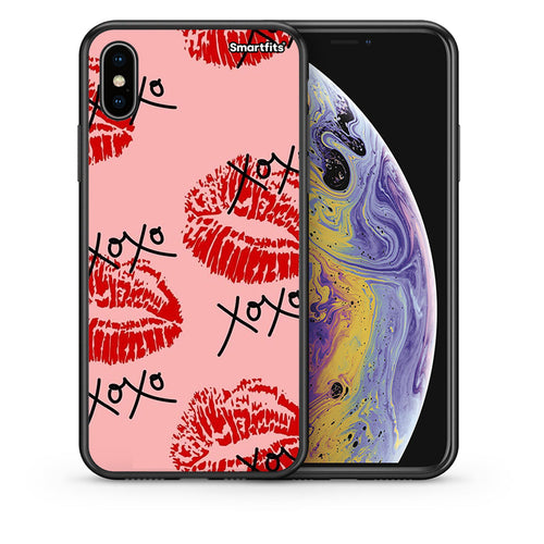Θήκη iPhone Xs Max XOXO Lips από τη Smartfits με σχέδιο στο πίσω μέρος και μαύρο περίβλημα | iPhone Xs Max XOXO Lips case with colorful back and black bezels
