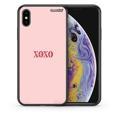 Θήκη iPhone X/Xs XOXO Love από τη Smartfits με σχέδιο στο πίσω μέρος και μαύρο περίβλημα | iPhone X/Xs XOXO Love case with colorful back and black bezels